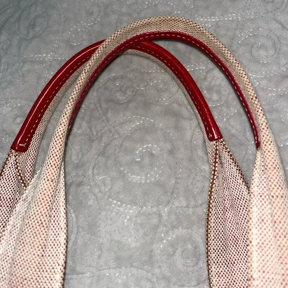 Prada Authentic Canvas Tote with Red Leather Trim - Picture 8 of 9